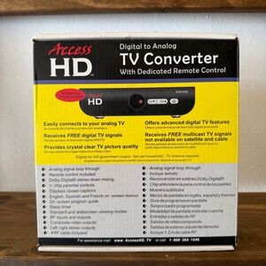 Access HD DTA1030 Digital To Analog TV Converter Box Open Box Complete Remote
